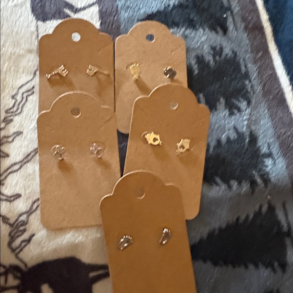 Gold and Silver Stud Earrings Set